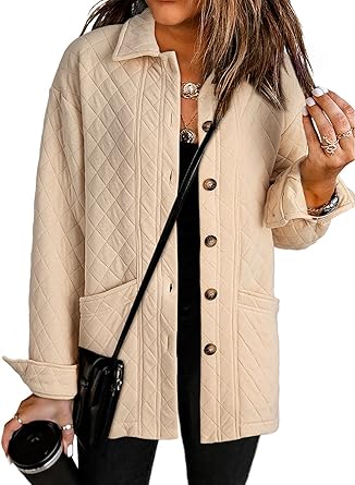 Women’s Longline Quilted Button-Up Jacket 