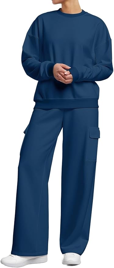 Women’s Casual 2-Piece Sweatshirt & Wide-Leg Pants Set